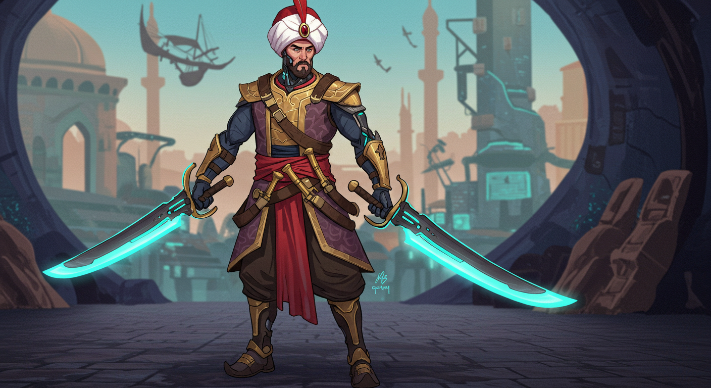 Futuristic Ottoman Janissary Character Referance Image