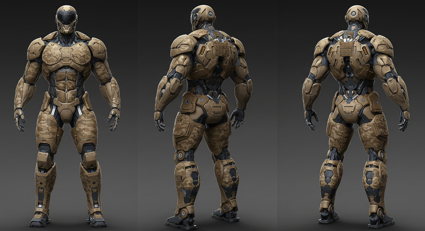 Futuristic Nano Suit Camouflage Soldier